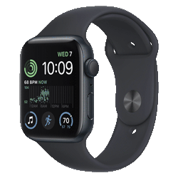 Apple Watch SE 2 MNTG3LL/A Caixa Alumínio 44mm Meia Noite - Esportiva Meia Noite M/L