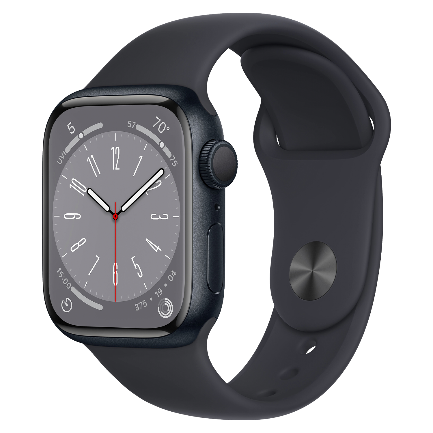 Apple Watch Series 8 MNU83LL/A Caixa Alumínio 41mm Meia Noite - Esportiva Meia Noite