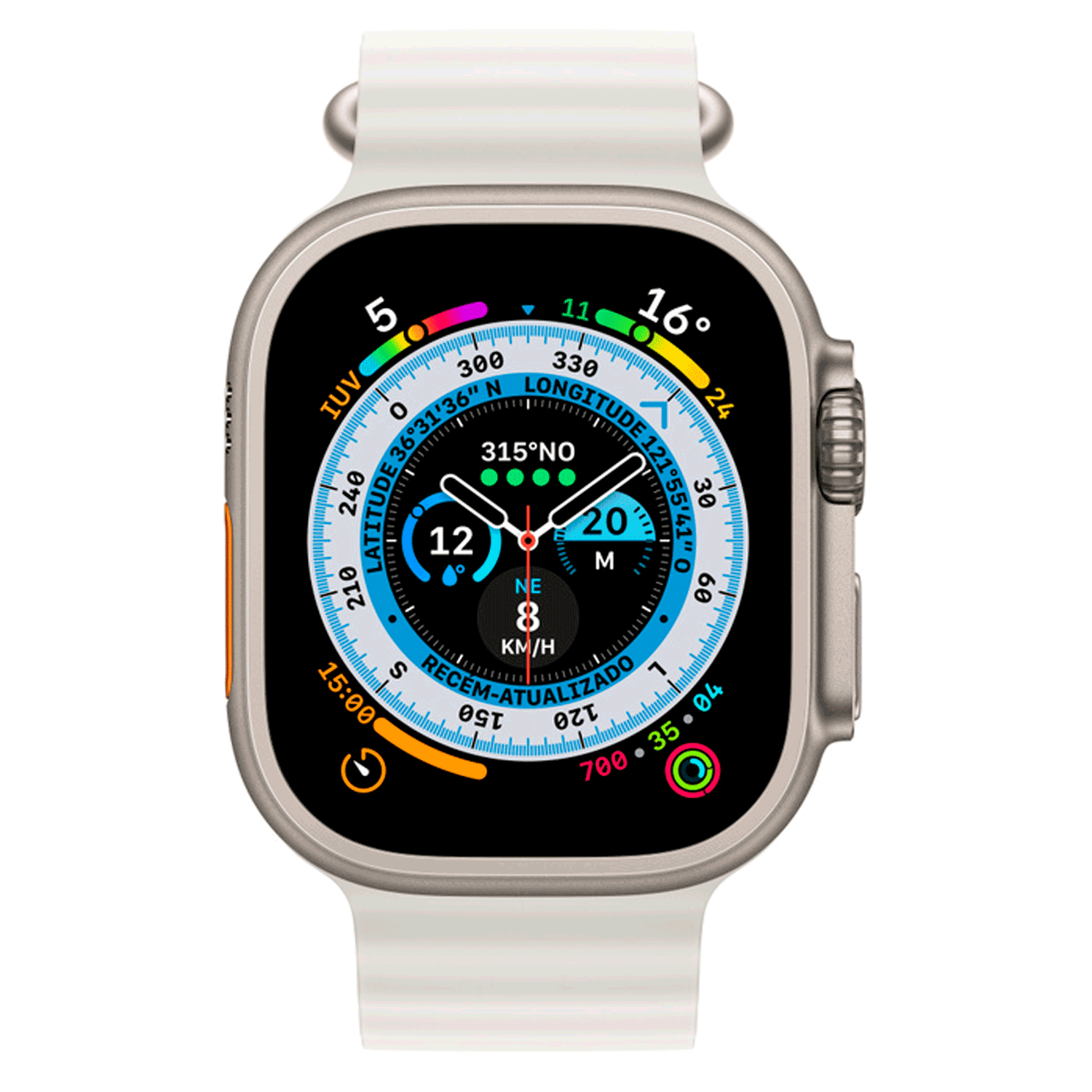 Apple Watch Ultra MNH83LZ/A Celular + GPS Caixa Titânio 49mm - Oceano Branco