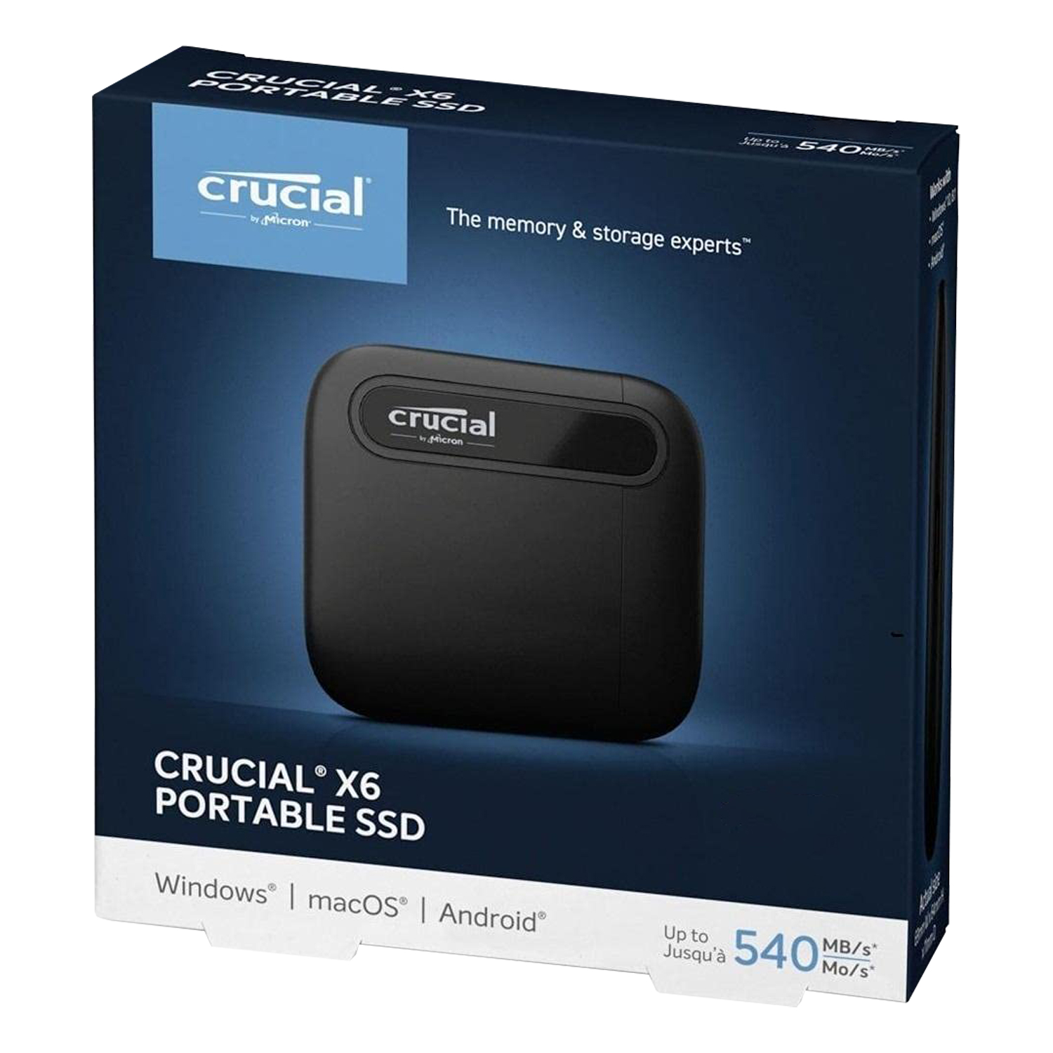 SSD Externo Portátil Crucial X6 500GB USB 3.2 - CT500X6SSD9