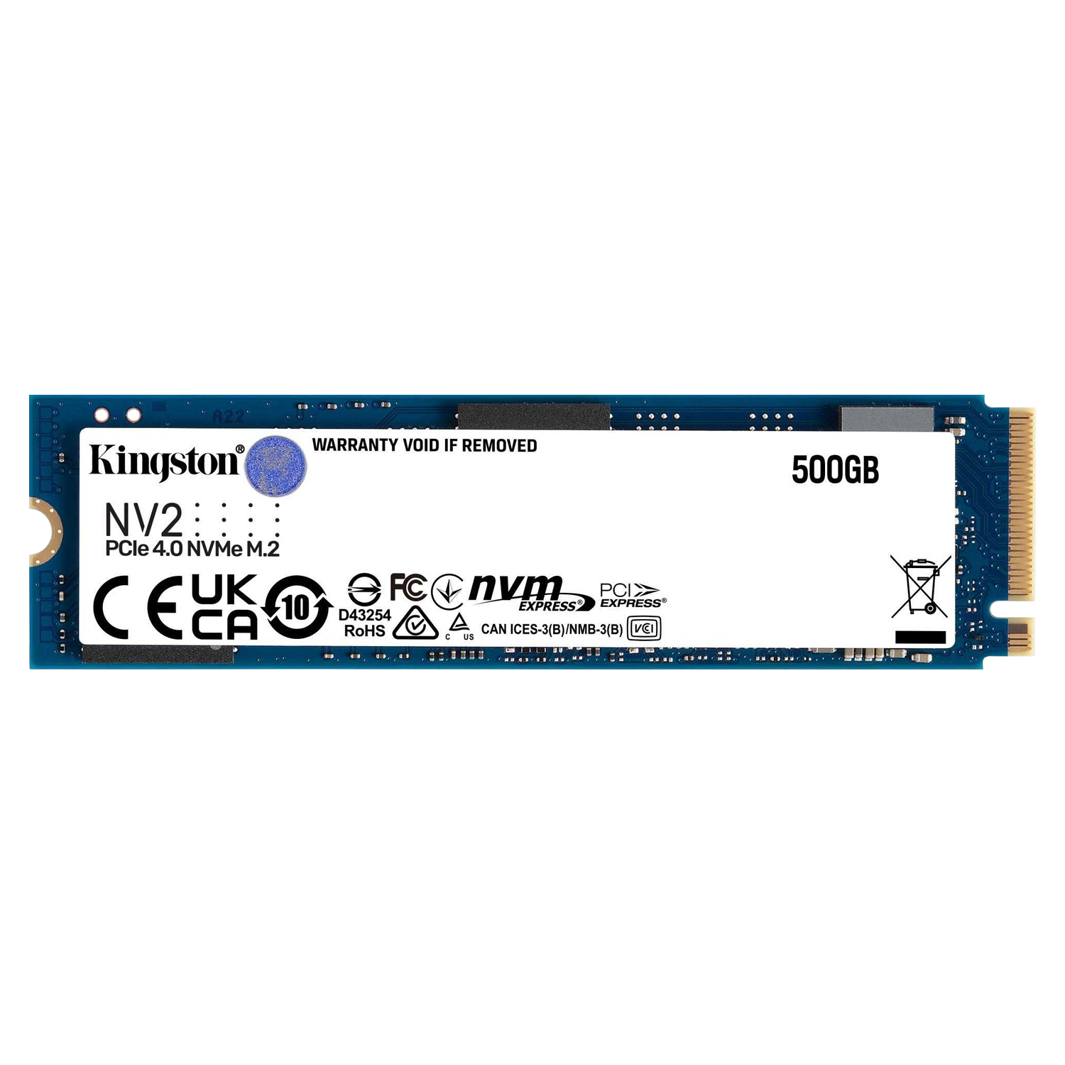 SSD M.2 Kingston NV2 500GB NVMe PCIe 4.0 - SNV2S/500G
