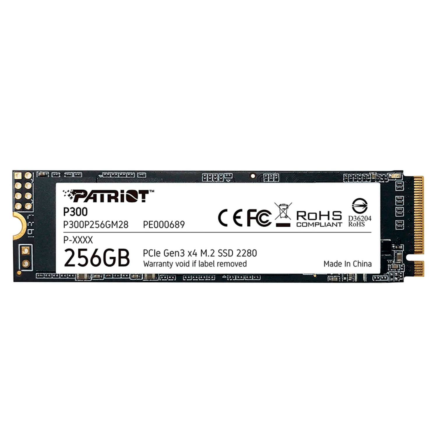 SSD M.2 Patriot P300 256GB NVMe PCIe Gen3X4 - P300P256GM28