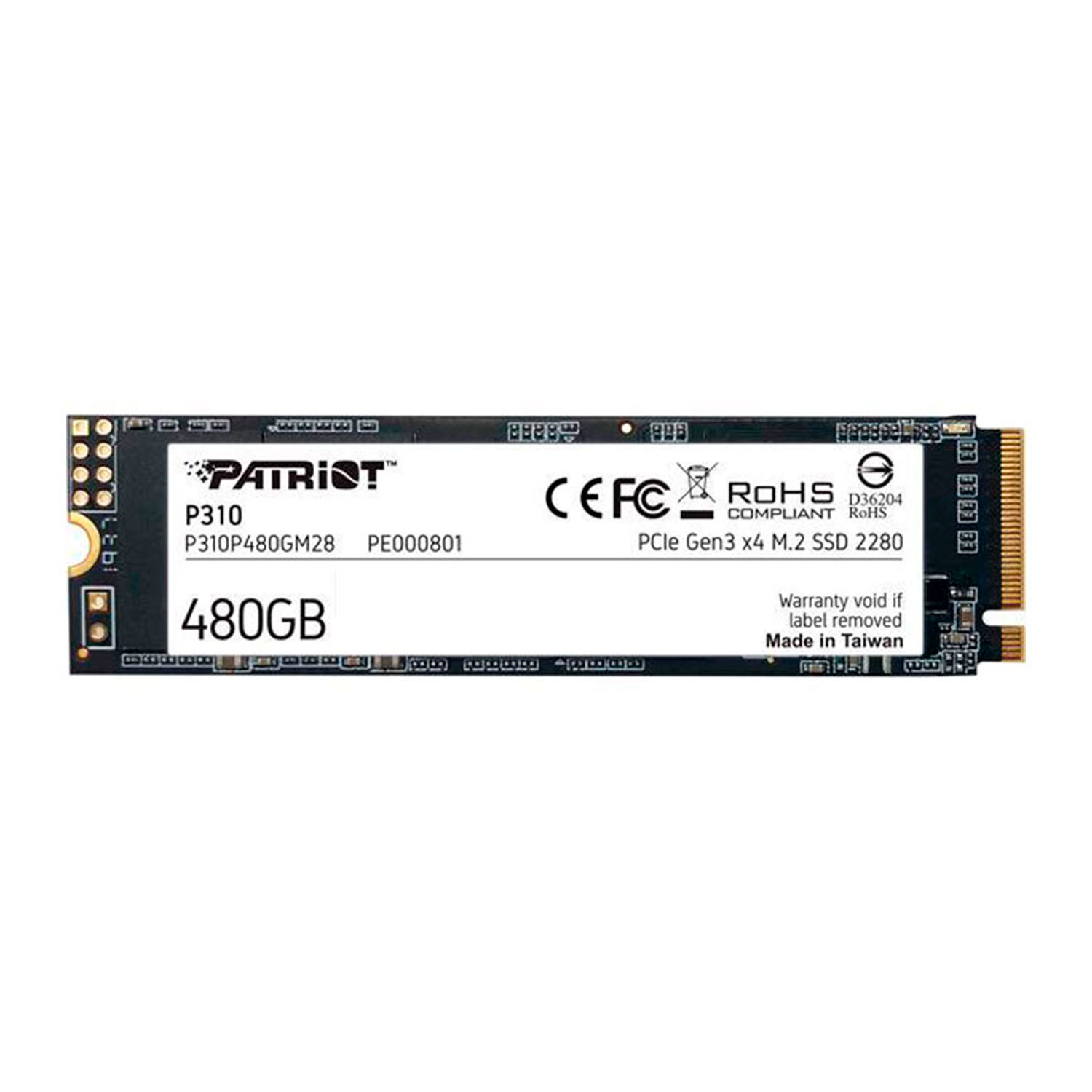 SSD M.2 Patriot P310 480GB / NVMe / PCIe Gen3 - (P310P480GM28)