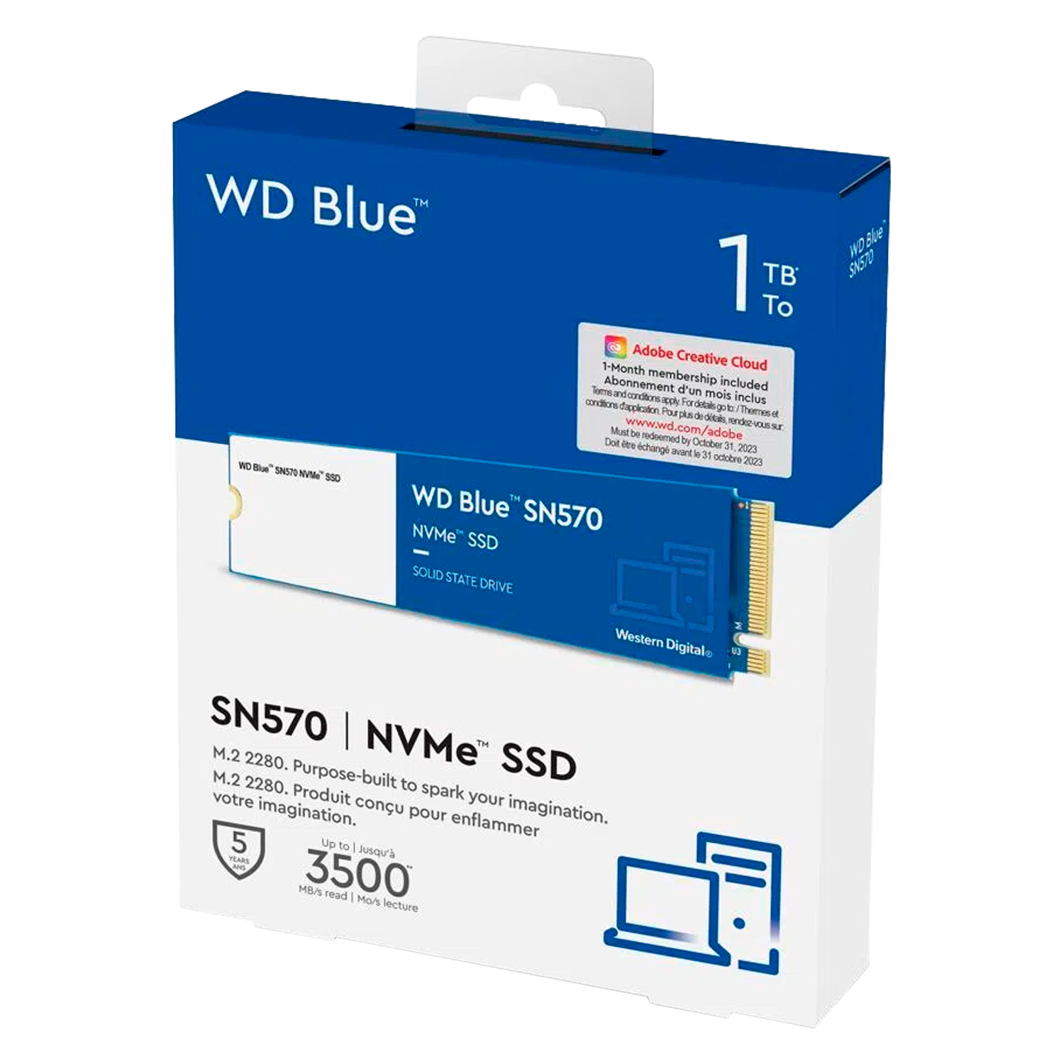 SSD M.2 Western Digital Blue SN570 1TB NVMe PCIe Gen 3 - WDS100T3B0C