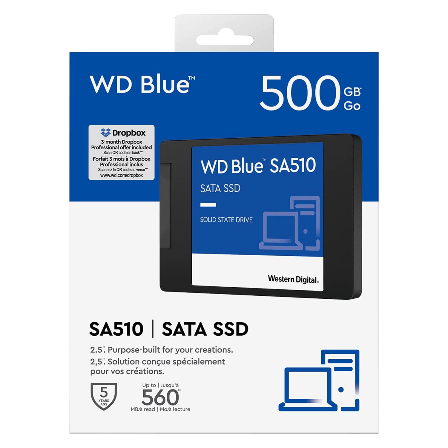 SSD Western Digital Blue 500GB / 2.5" / SATA 3 - (WDS500G3B0A)