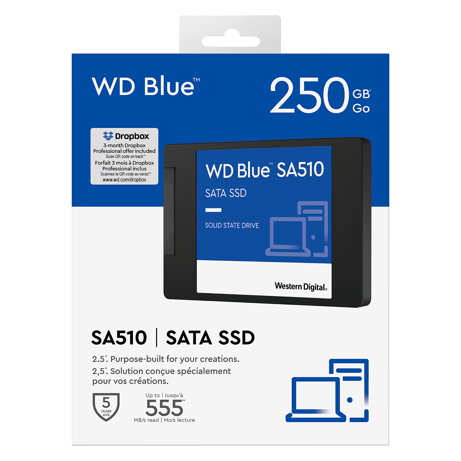 SSD Western Digital SA510 Blue 250GB 2.5" SATA 3 - WDS250G3B0A

