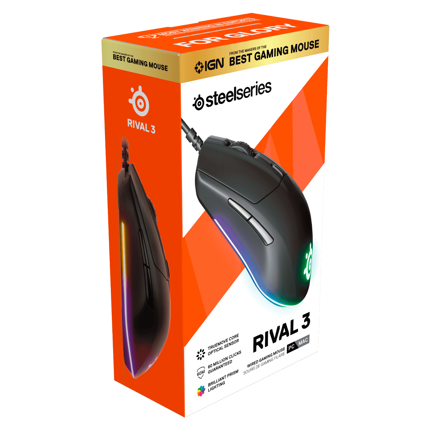 Mouse SteelSeries Rival 3 - Preto (62513)