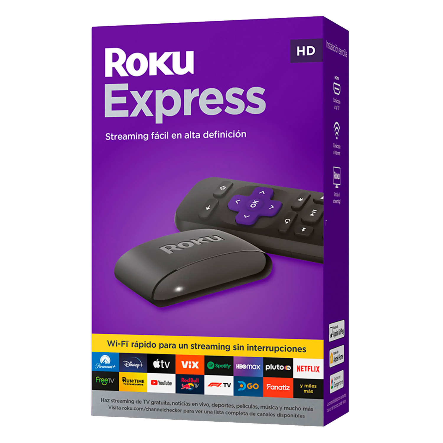 Media Player Roku Express Streaming HD 3960MX - Preto