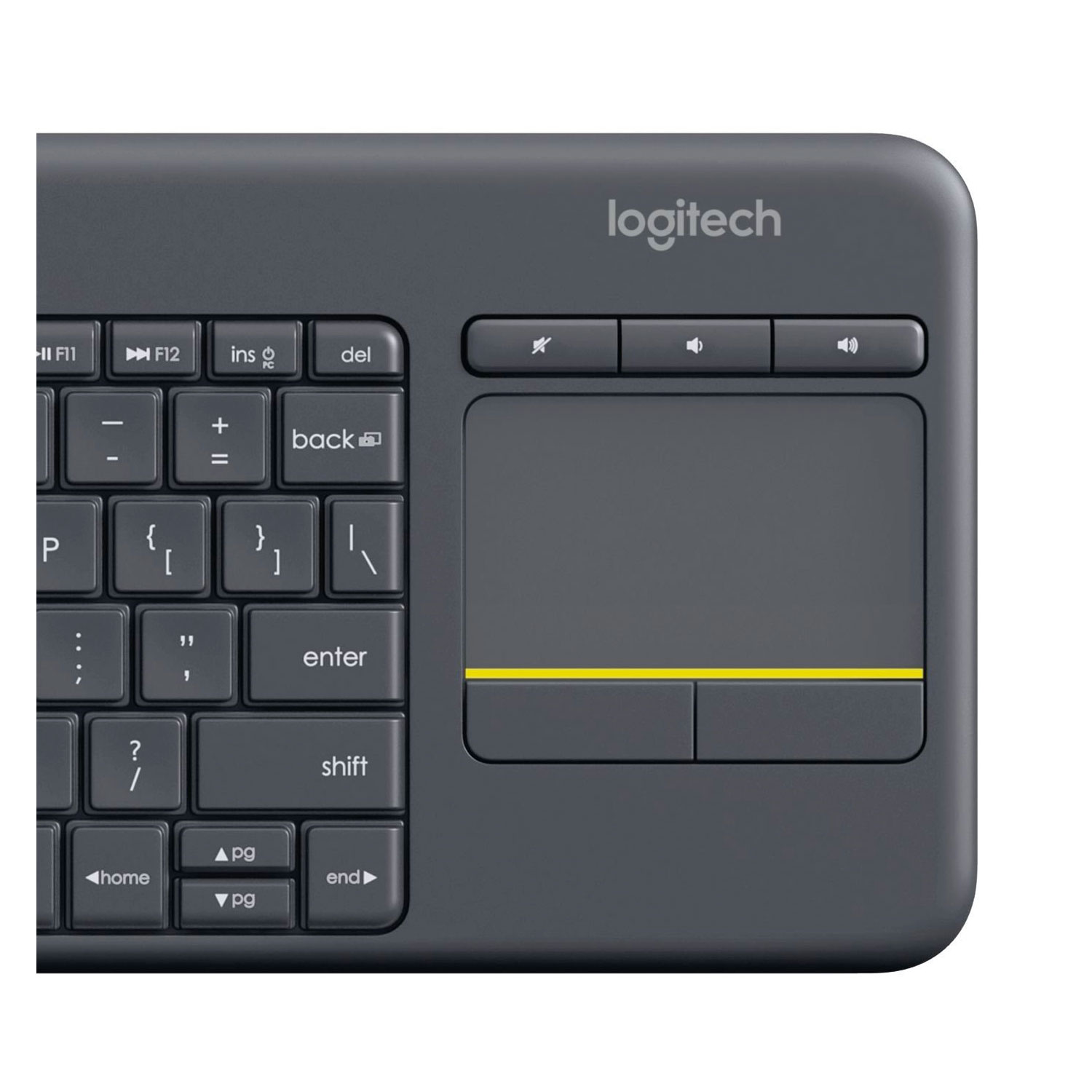 Teclado Logitech K400 Plus Touchpad Wireless - Preto (920-007123)