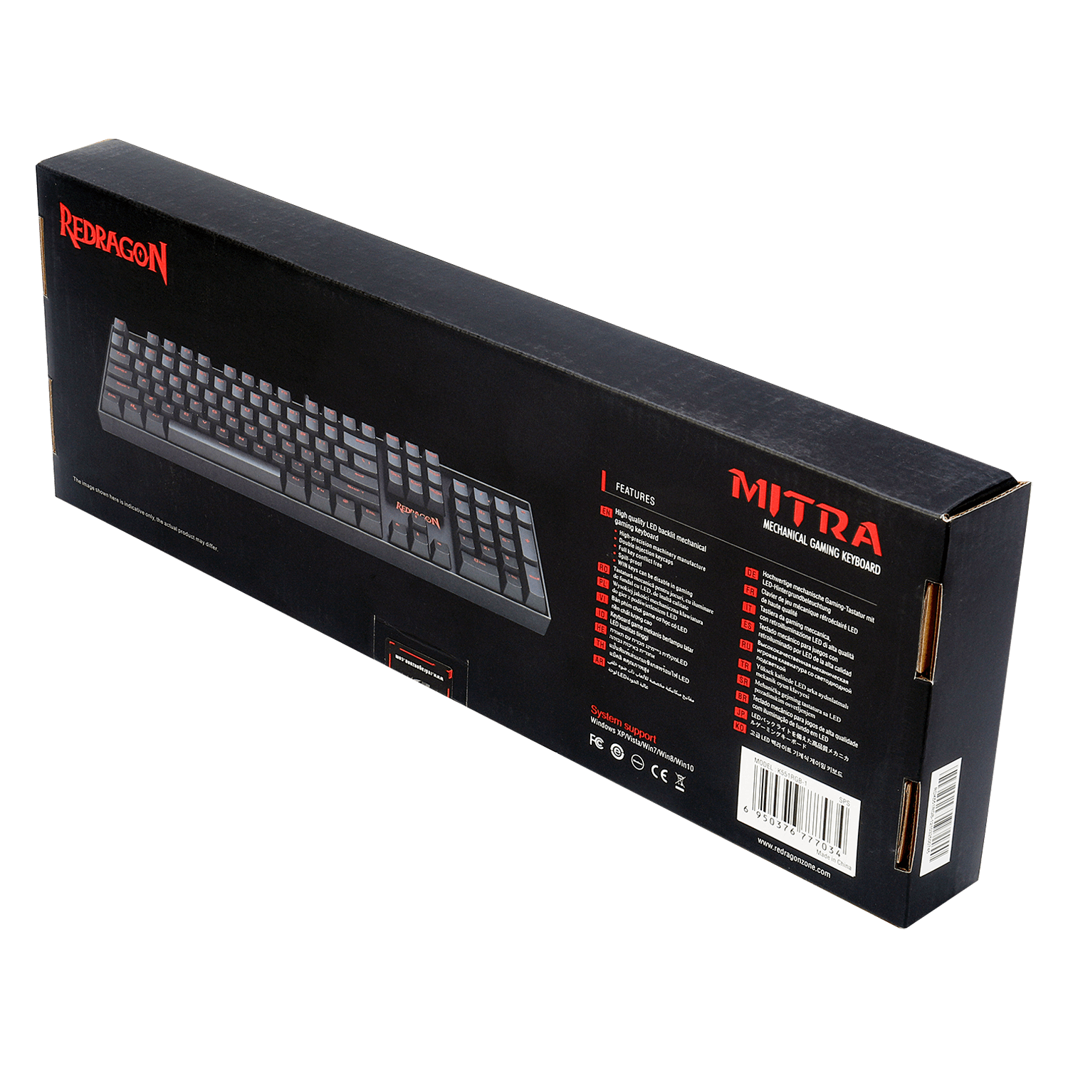 Teclado Redragon Mitra K551RGB-1R-SPS RGB / Switch Red / Espanhol - Preto