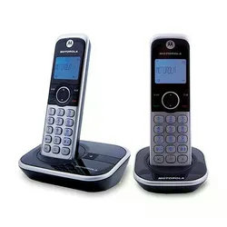 Telefone Motorola GATE-4800 2 Bases / Bluetooth / Identificador de chamadas - Preto e Prata