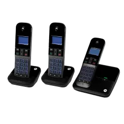 Telefone Motorola M4000-3 com bina / 3 Bases / Bivolt - Preto