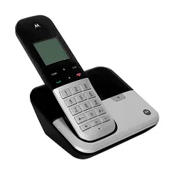 Telefone Motorola M6500 1 base / Bivolt / Identificador de chamadas - Preto e prata