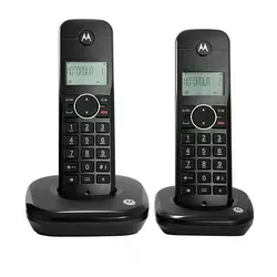 Telefone Motorola MOTO-500ID2 2 Bases / Com Bina / Identificador de chamada / Bivolt - Preto