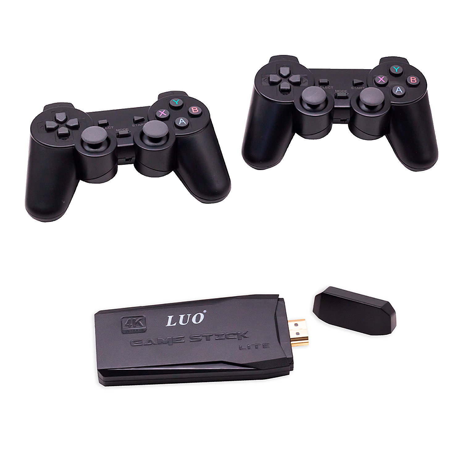 Console Luo Lite Game Stick 1000 Jogos 4K UHD 2 Controles Sem Fio - Preto (Sem Garantia)