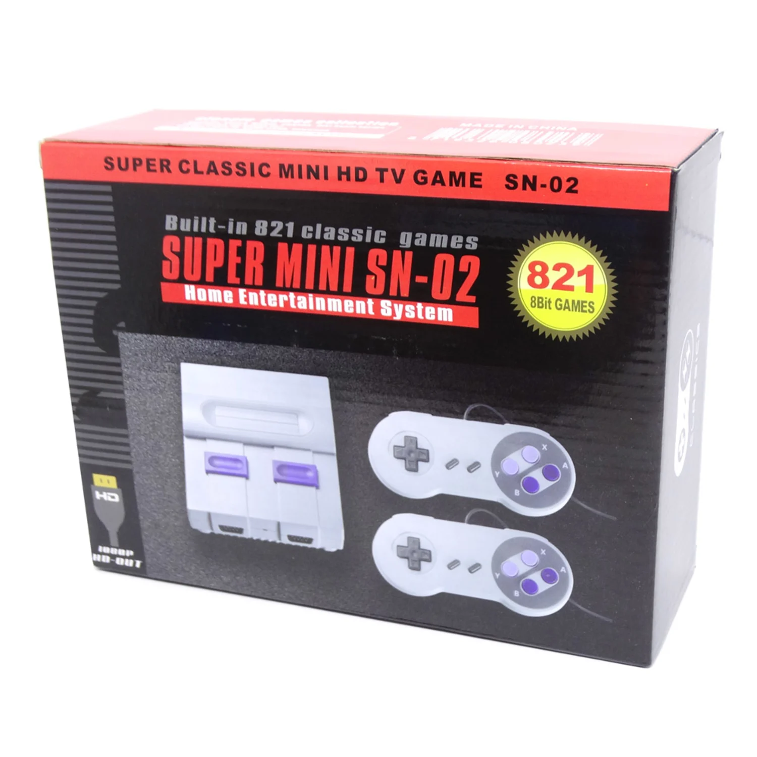 Console Super Mini Classic Sn-02 821 Jogos - Cinza