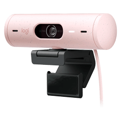 Webcam Logitech Brio 500 Full HD 60 FPS Microfone Integrado 960-001418 - Rose