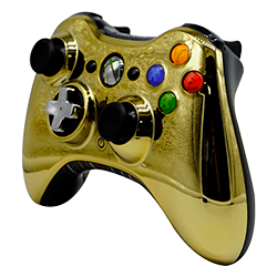 Controle Microsoft sem fio para Xbox 360 - Chrome gold