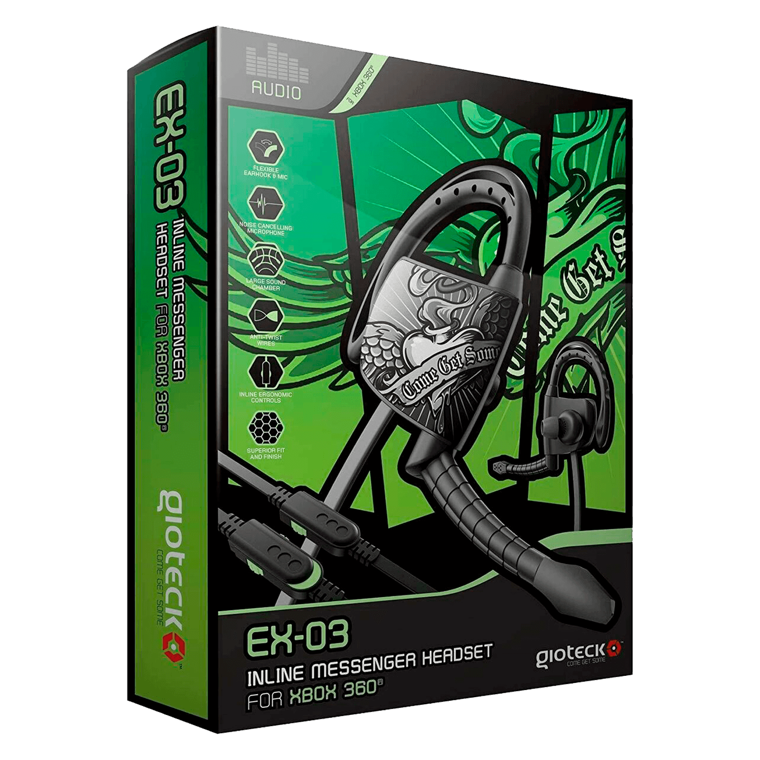 Headset Gioteck EX-03 para Xbox 360 - Preto