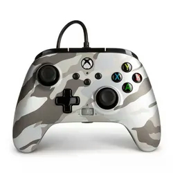 Controle PowerA Enhanced Wired Metallic White Camo para Xbox - (PWA-A-2550)