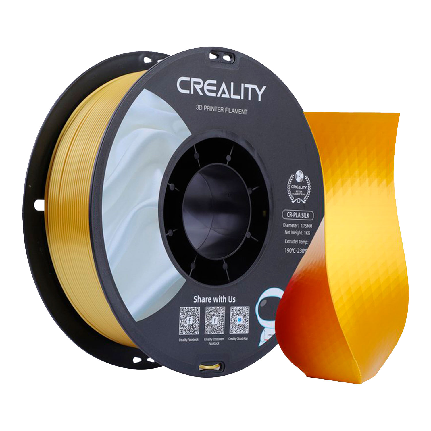 Filamento para Impressora 3D Creality CR-SILK 1kg / 1.75mm - Dourado 
