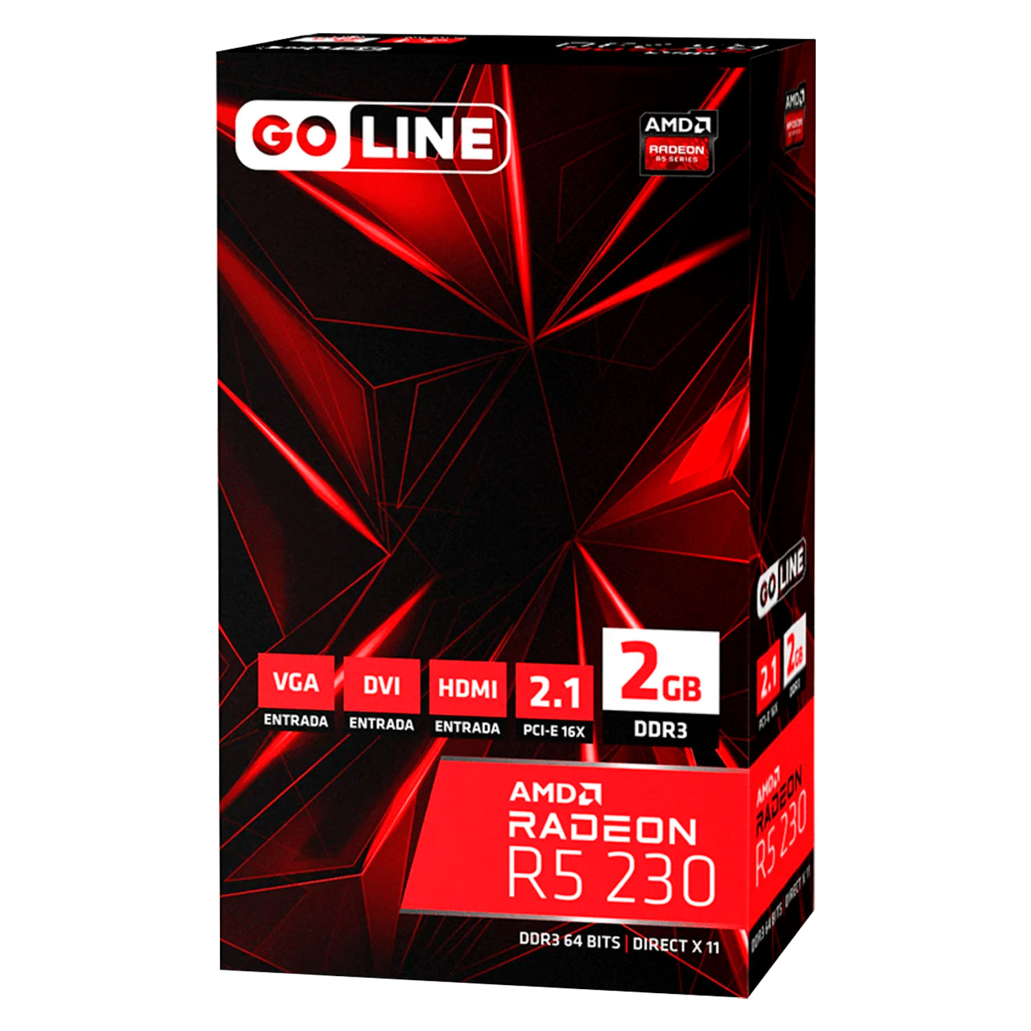 Placa de Vídeo Goline AMD Radeon R5-230 2GB DDR3 - GL-R5-230-2GB (Caixa Danificada) (1 Ano de Garantia)